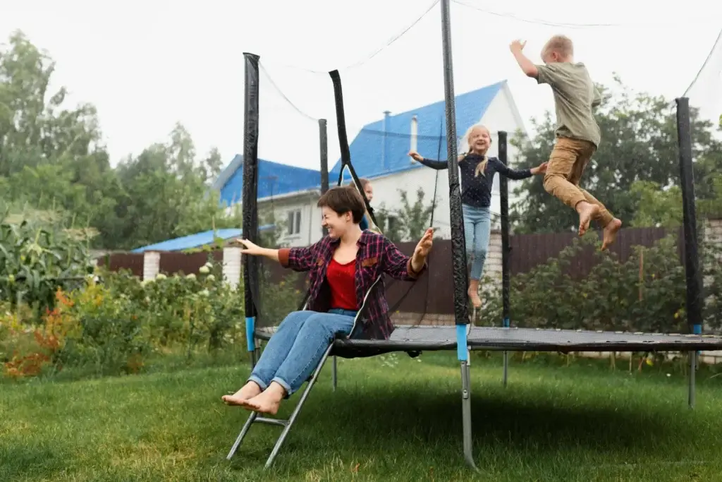 Kids jumping trampoline | Trampoline park health benefits